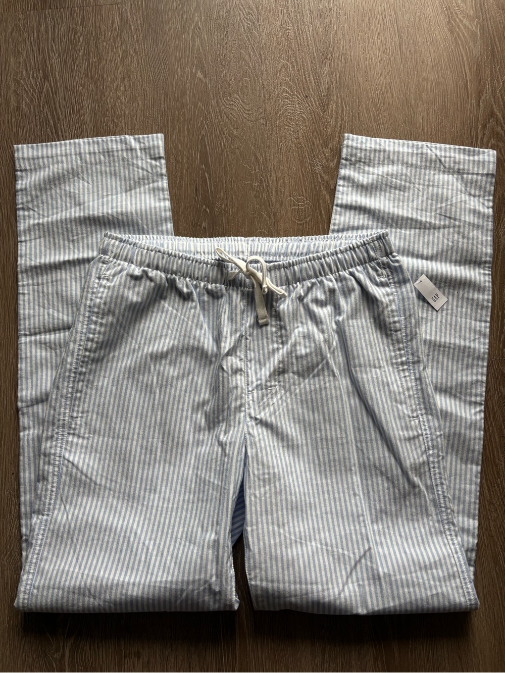 GAP - Women’s XS - Light Blue Striped Cotton Drawstring Pants